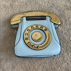 T.J.Maxx Blue and Gold Telephone Satchel